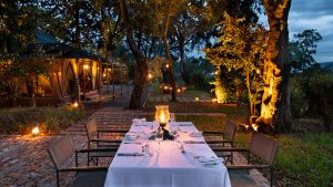 Elewana Sand River Camp outside dining